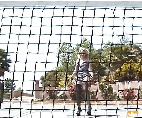 Sexy Babe Plays Tennis in High Heels Before Getting Her Pussy Rammed by a Black Guy Outdoor